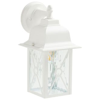 Beliani Beliani - L&aacute;mpara De Pared De Metal Blanco 30 Cm Aplique Farol Tradicional Exterior Findon