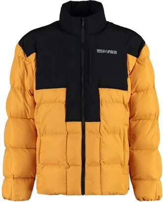 Marcelo Burlon Full zip donsjack - Heren - Winterjassen - Geel - L - Polyester - Jassen