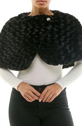 Nina Leonard Faux Fur Capelet in Black at Nordstrom Rack, Size X-Large