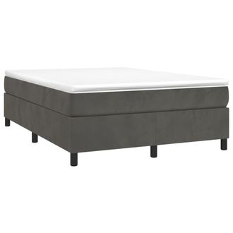 vidaXL Estructura De Cama Sin Colch&oacute;n Terciopelo Gris Oscuro 140x190cm Vidaxl