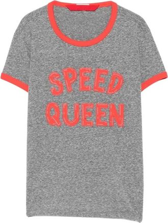 Mother The Boxy Goodie Goodie Ringer - Speed Queen - Dames - T-shirts - Grijs - M - Katoen - Tops