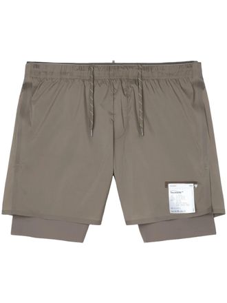 SATISFY Layered Teck Silk Athletic Shorts with Elastic Waistband