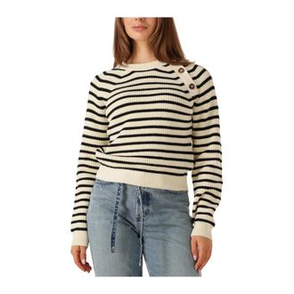 Another Label Zwarte Gebreide Trui voor Vrouwen - Dames - Ronde hals truien - Zwart - XS - Katoen - Truien & Vesten