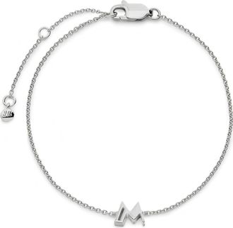 Monica Vinader Initial Pendant Bracelet in Sterling Silver M at Nordstrom