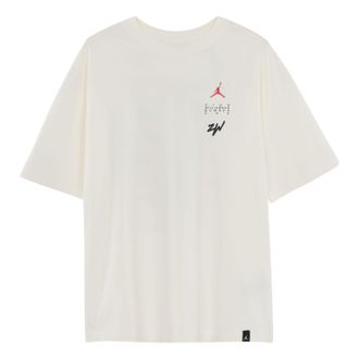 Nike Jordan Mens Air Jordan Alphabet Logo Printing Pullover Short Sleeve White T-Shirt DV2451-133