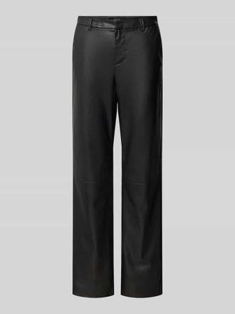 Vero Moda Straight Fit Stoffhose in Leder-Optik Modell OLYMPIA in Black, Gr&ouml;&szlig;e XL/30