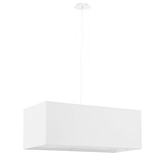 Sollux Lighting L&aacute;mpara de techo de tela blanca, cristal y acero alt. 120 cm