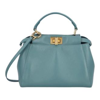 Fendi Pre-owned Peekaboo Mini Handtas - Dames - Vintage Handtas - Blauw - ONE Size - Leer - Vintage