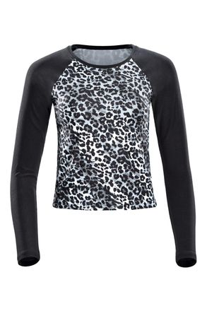 Winshape Langarmshirt WINSHAPE AET119LS, Damen, Gr. XXL, schwarz-weiss (schneeleopard, schwarz), 85% Polyester, 15% Elasthan, Rundhals, Shirts Langarmshirt, Cr