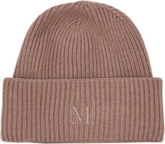 Max Mara Brown Logo Beanie Hat