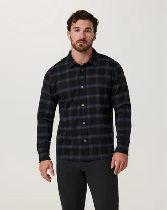 Vuori Clothing Long Sleeve Midweight Flannel Shirt | Grey Heather | Medium