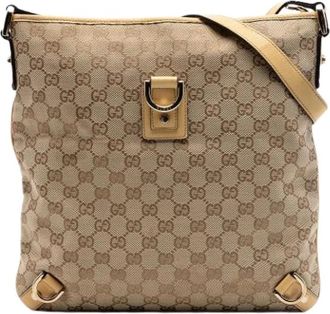Gucci Pre-owned Abbey Crossbody Bag - Dames - Vintage Schoudertas - Beige - ONE Size - Leer - Vintage