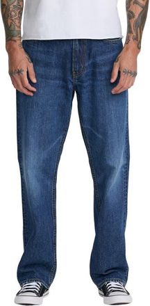 Rvca True Fit Straight Leg Jeans in Stone Blue at Nordstrom, Size 38