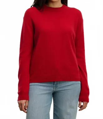 Velvet Crystal Sweater In Red