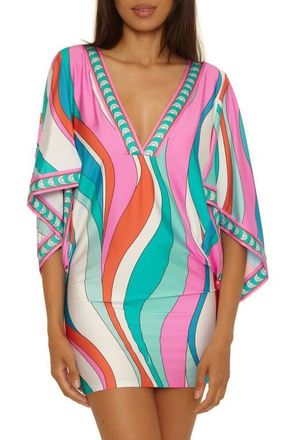 Trina Turk Apollo V-Neck Cover-Up Tunic in Multi at Nordstrom, Size X-Small