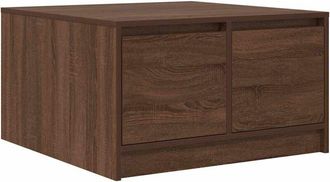 vidaXL Mesa De Centro Con Cajones Roble Marr&oacute;n 70,5x70x40 Cm Vidaxl