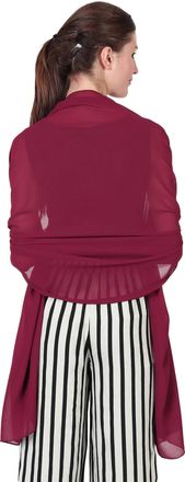 World of Shawls World of Scarfs Soft Chiffon Scarves Shawls Wraps for Wedding Evening Party Special Occasions Big Size 90 x 190 Cms (Maroon)