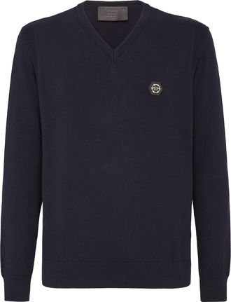 Philipp Plein Cotton Pullover V-Neck LS
