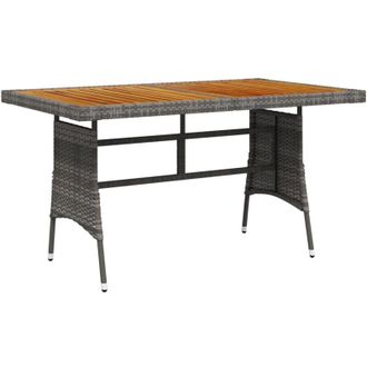 vidaXL vidaXL Tavolo Giardino Grigio 130x70x72cm Polyrattan e Massello Acacia