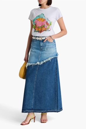 Mother Dual Ditcher Maxi Skirt In Double Whammy