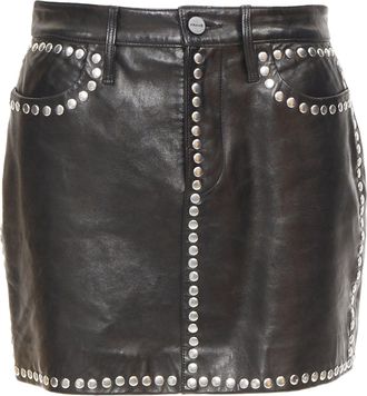 Frame Denim Frame Lambskin Leather Studded Skirt
