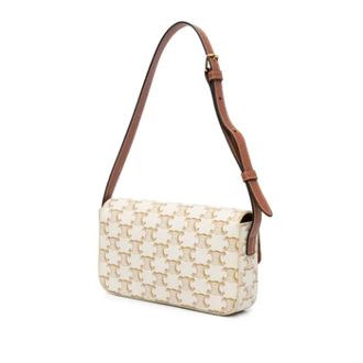 Celine Pre-owned Shoulder Bags, female, White, Size: ONE SIZE Pre-owned Printed Coated Canvas Shoulder Bag