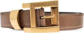 Versace Leren Riem 3 cm - Dames - Riemen - Bruin - 70 CM - Leer - Accessoires