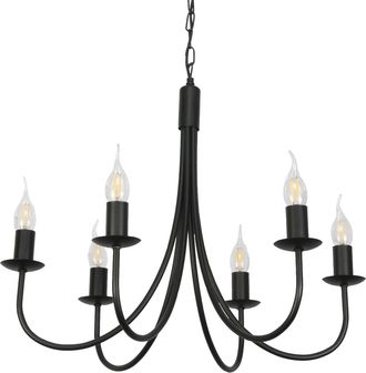 OEM L&aacute;mpara De Techo Colgante Tradicional Negra Tipo Candelabro, Lumen Negro 14-886