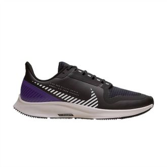 Nike Womens Air Zoom Pegasus 36 Shield Shoes In Black/silver/desert Sand/voltage Purple