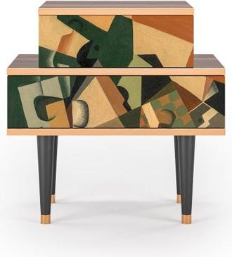 StoryZ Mesita de noche multicolores 2 cajones L 58 cm