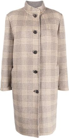 A.N.G.E.L.O. Vintage Cult 1960s checkered knee-length coat - women - Alpaca/Wool - 42 - Neutrals