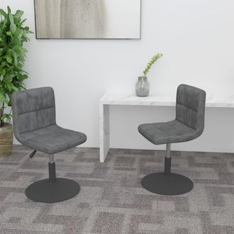 vidaXL Vidaxl - Sillas De Comedor Giratorias 2 Unidades Terciopelo Gris Oscuro
