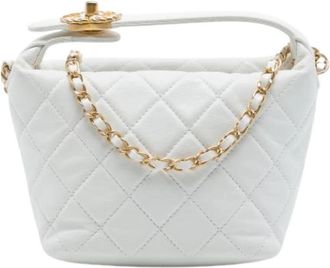Chanel Pre-owned Quilted Lambskin Satchel - Dames - Vintage Tas - Wit - ONE Size - Leer - Vintage
