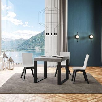 Itamoby Tavolo tecno 90X90 Cemento allungabile a 246 cm