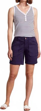 Tribal Audrey Patch Pocket Short In Navy
