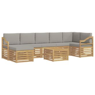 vidaXL Conjunto De Sof&aacute;s De Exterior 8 Pcs Blanco Y Gris Claro Vidaxl