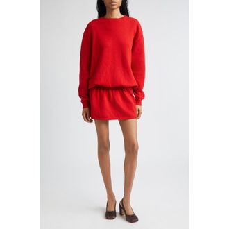 Sandy Liang Kazia Oversize Long Sleeve Sweater Dress in Red at Nordstrom, Size X-Large