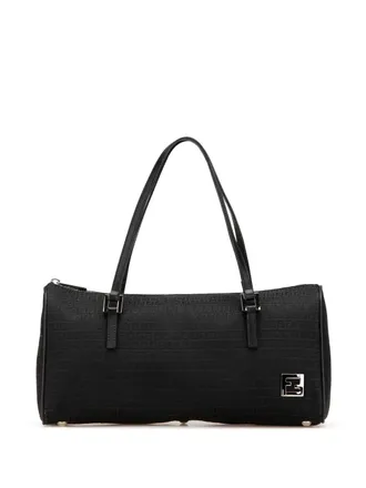 Fendi 2000-2010 Zucchino Canvas Bauletto mini-handtas - Zwart