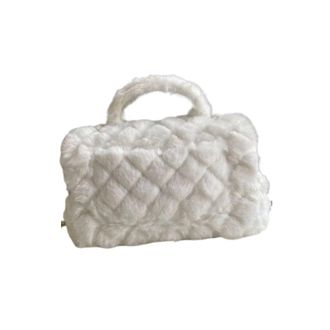 Generic Handle Tote Bag Fur Classic Leather Cover With Chain Strap, Compatible For Shoulder Sling(A)