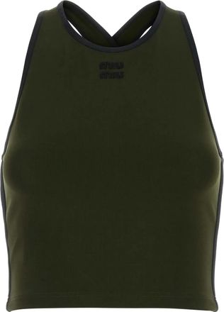 Miu Miu Top con ricamo - Verde