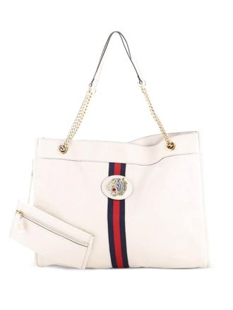Gucci Rajah Chain Leather Large tote bag - Neutrals