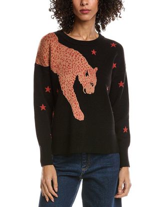T Tahari Leopard Intarsia Sweater