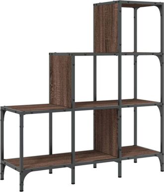 vidaXL Bookcase Brown Oak 92x30x102 cm Engineered Wood and Metal vidaXL