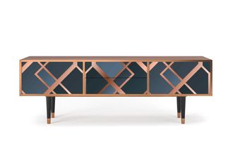 StoryZ Mueble de TV azul-verde 2 cajones y 2 puertas L 170 cm