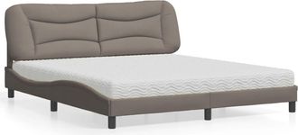 vidaXL Cama Con Colch&oacute;n Hvar De Tela Gris Taupe 180x200 Cm Vidaxl
