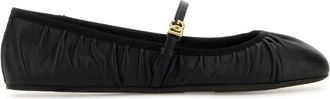 Dolce & Gabbana Schoenen, Dames, Zwart, 40 EU, Leer, Zwarte Nappa Leren Ballerinas Schoenen