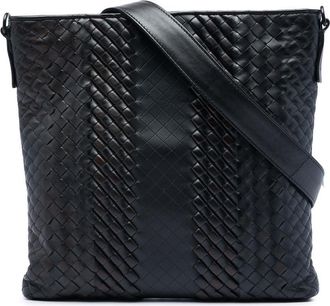 Bottega Veneta Pre-owned Bottega Veneta Leather Intreccio Imperatore Crossbody Unisex GKGMQRMEFVLQXSEE