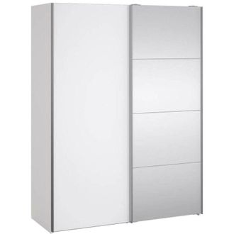 Dmora Armario 2 puertas Diandra, Muebles de dormitorio, Vestidor, Armario de ropa, 150x61 h200 cm, Blanco brillante - Dmora