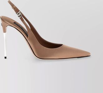 Dolce & Gabbana satin stiletto slingbacks metal heel