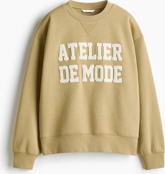 H&M Sweatshirt mit Motiv - Beige